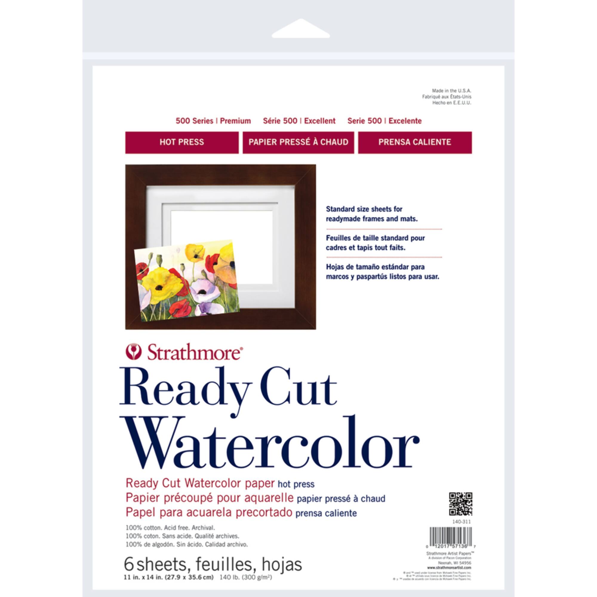 Strathmore® 500 Series Hot-Press Ready Cut Watercolor Paper